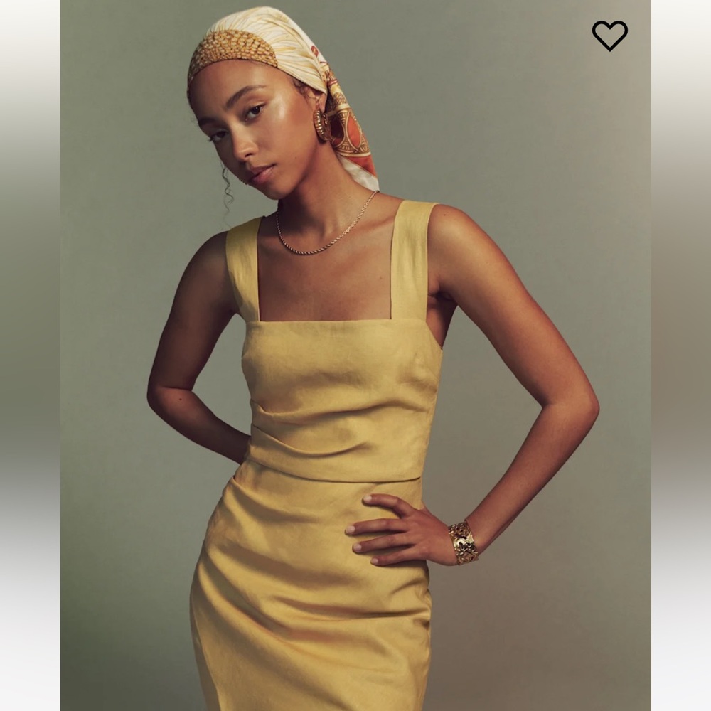 Reformation Kerrigan Linen Dress Tuscan Sun - Size 12